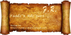 Fedák Róbert névjegykártya